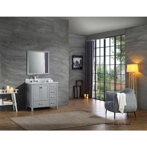 Image of Ariel Cambridge 37" Grey Modern Single Sink Bathroom Vanity A037SLCWRVOGRY