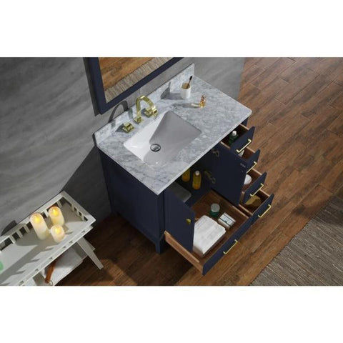 Image of Ariel Cambridge 37" Midnight Blue Modern Bathroom Vanity A037S-L-CWR-MNB A037S-L-CWR-MNB