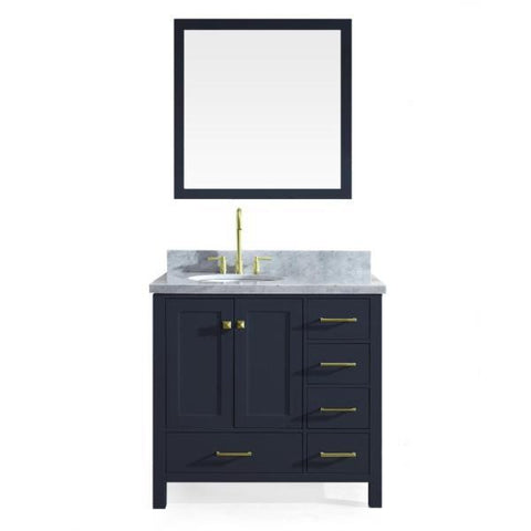 Image of Ariel Cambridge 37" Midnight Blue Modern Bathroom Vanity A037S-L-MNB A037S-L-MNB