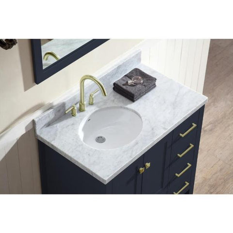 Image of Ariel Cambridge 37" Midnight Blue Modern Bathroom Vanity A037S-L-MNB A037S-L-MNB