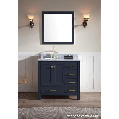 Image of Ariel Cambridge 37" Midnight Blue Modern Bathroom Vanity A037S-L-VO-MNB A037S-L-VO-MNB