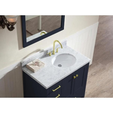 Image of Ariel Cambridge 37" Midnight Blue Modern Bathroom Vanity A037S-R-MNB A037S-R-MNB