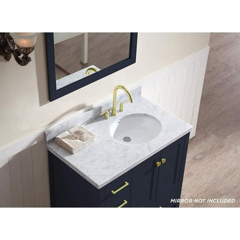 Image of Ariel Cambridge 37" Midnight Blue Modern Bathroom Vanity A037S-R-VO-MNB A037S-R-VO-MNB