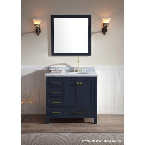 Image of Ariel Cambridge 37" Midnight Blue Modern Bathroom Vanity A037S-R-VO-MNB A037S-R-VO-MNB