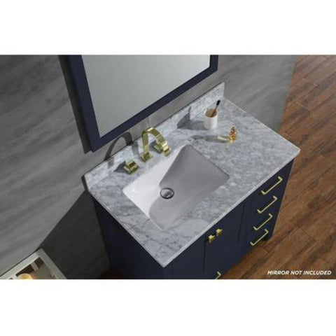 Image of Ariel Cambridge 37" Midnight Blue Modern Bathroom Vanity A037SLCWRVOMNB A037SLCWRVOMNB