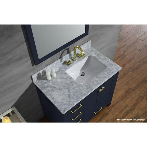 Image of Ariel Cambridge 37" Midnight Blue Modern Bathroom Vanity A037SRCWRVOMNB A037SRCWRVOMNB