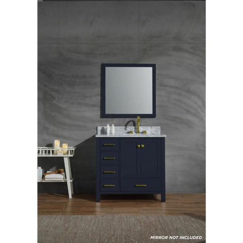 Image of Ariel Cambridge 37" Midnight Blue Modern Bathroom Vanity A037SRCWRVOMNB A037SRCWRVOMNB