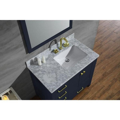 Image of Ariel Cambridge 37" Midnight Blue Modern Bathroom Vanity Set A037S-R-CWR-MNB A037S-R-CWR-MNB