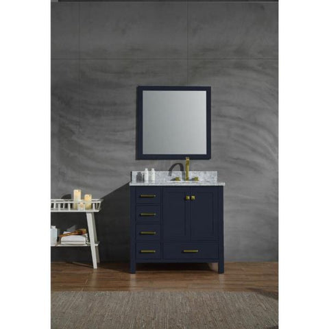 Image of Ariel Cambridge 37" Midnight Blue Modern Bathroom Vanity Set A037S-R-CWR-MNB A037S-R-CWR-MNB
