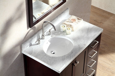Image of Ariel Cambridge 37" Single Sink Vanity Set w/ Left Offset Sink in Espresso A037S-L-ESP