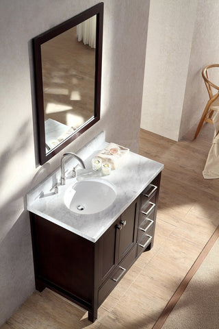 Image of Ariel Cambridge 37" Single Sink Vanity Set w/ Left Offset Sink in Espresso A037S-L-ESP
