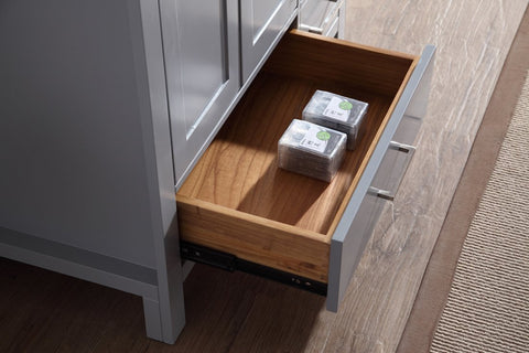 Image of Ariel Cambridge 37" Single Sink Vanity Set w/ Left Offset Sink in Grey A037S-L-GRY