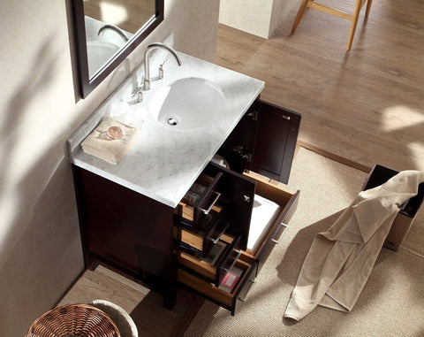 Image of Ariel Cambridge 37" Single Sink Vanity Set w/ Right Offset Sink in Espresso A037S-R-ESP
