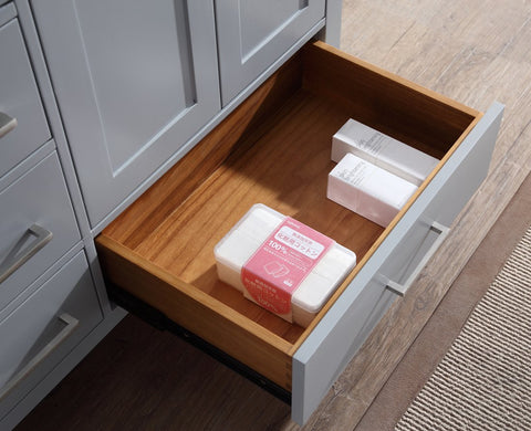 Image of Ariel Cambridge 37" Single Sink Vanity Set w/ Right Offset Sink in Grey A037S-R-GRY