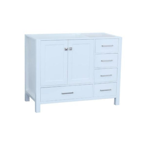 Image of Ariel Cambridge 42" White Transitional Vanity Base Cabinet A043S-L-BC-WHT