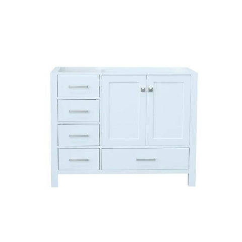 Image of Ariel Cambridge 42" White Transitional Vanity Base Cabinet A043S-L-BC-WHT A043S-R-BC-WHT
