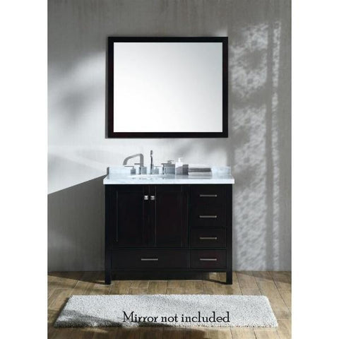 Image of Ariel Cambridge 43" Espresso Modern Oval Sink Bathroom Vanity A043S-L-VO-ESP