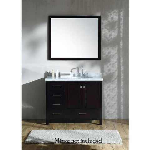 Image of Ariel Cambridge 43" Espresso Modern Oval Sink Bathroom Vanity A043S-L-VO-ESP