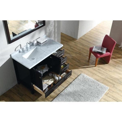 Image of Ariel Cambridge 43" Espresso Modern Rectangle Single Sink Bathroom Vanity A043SLCWRVOESP