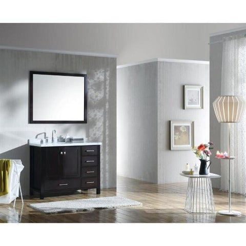 Image of Ariel Cambridge 43" Espresso Modern Rectangle Single Sink Bathroom Vanity A043SLCWRVOESP