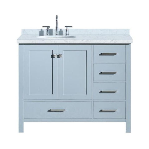 Image of Ariel Cambridge 43" Grey Modern Oval Sink Bathroom Vanity A043S-L-VO-GRY