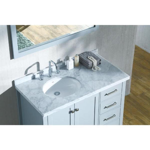 Image of Ariel Cambridge 43" Grey Modern Oval Sink Bathroom Vanity A043S-L-VO-GRY