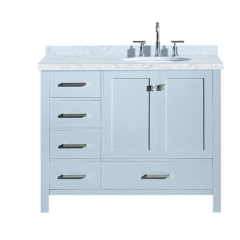 Image of Ariel Cambridge 43" Grey Modern Oval Sink Bathroom Vanity A043S-L-VO-GRY