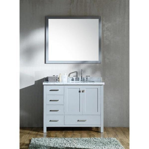 Image of Ariel Cambridge 43" Grey Modern Rectangle Sink Bathroom Vanity A043S-L-CWR-GRY