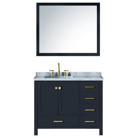 Image of Ariel Cambridge 43" Midnight Blue Modern Bathroom Vanity A043S-L-CWR-MNB A043S-L-CWR-MNB