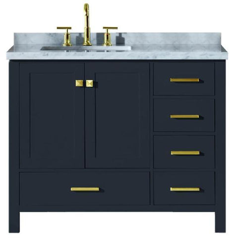 Image of Ariel Cambridge 43" Midnight Blue Modern Bathroom Vanity A043S-L-CWR-MNB A043SLCWRVOMNB