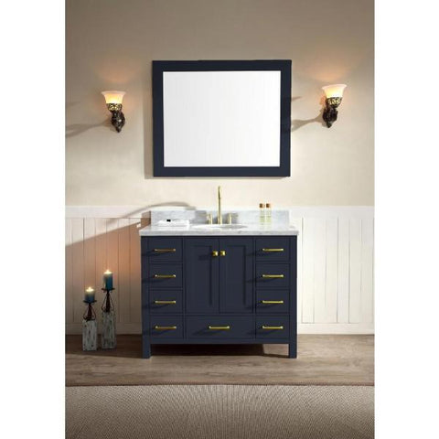 Image of Ariel Cambridge 43" Midnight Blue Modern Oval Sink Bathroom Vanity A043S-MNB