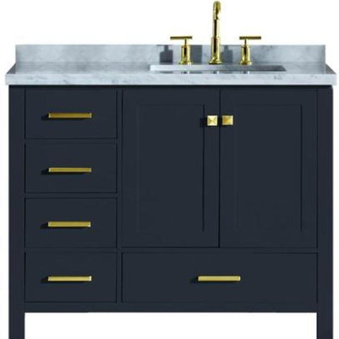 Image of Ariel Cambridge 43" Midnight Blue Modern Rectangle Sink Bathroom Vanity A043S-R-CWR-MNB A043SRCWRVOMNB