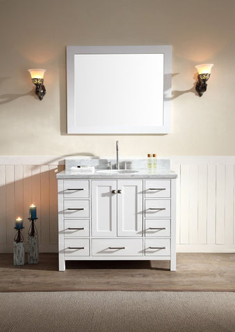 Image of Ariel Cambridge 43" Single Sink Vanity Set in White A043S-WHT