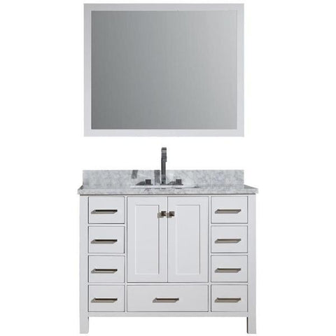 Image of Ariel Cambridge 43" White Modern Rectangle Sink Bathroom Vanity A043S-CWR-WHT