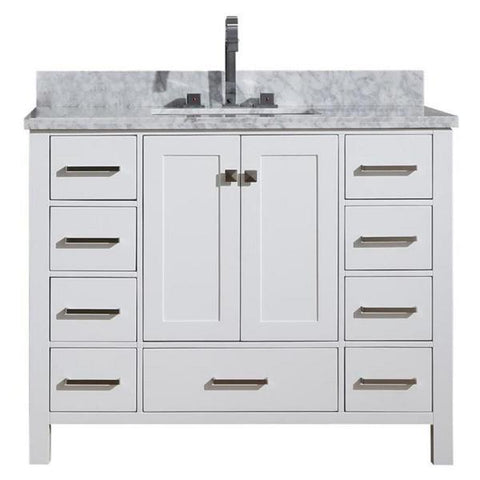 Image of Ariel Cambridge 43" White Modern Rectangle Sink Bathroom Vanity A043S-CWR-WHT
