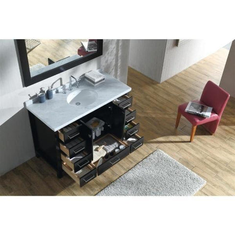 Image of Ariel Cambridge 49" Espresso Modern Oval Sink Bathroom Vanity A049S-ESP