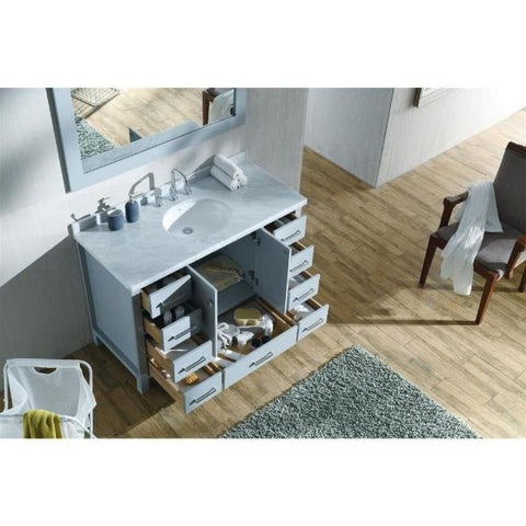 Image of Ariel Cambridge 49" Grey Modern Oval Sink Bathroom Vanity A049S-GRY