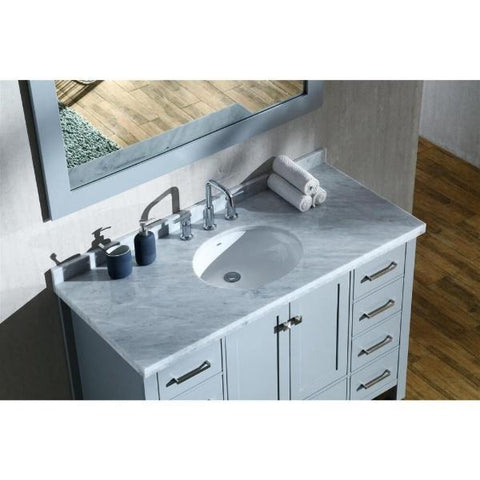 Image of Ariel Cambridge 49" Grey Modern Oval Sink Bathroom Vanity A049S-GRY