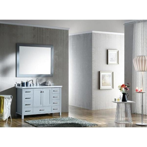 Image of Ariel Cambridge 49" Grey Modern Oval Sink Bathroom Vanity A049S-GRY