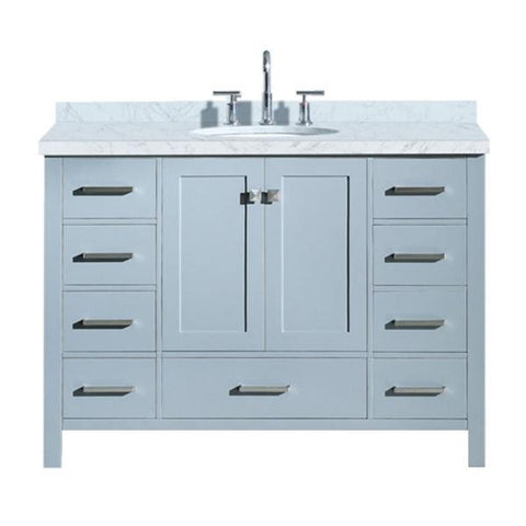 Image of Ariel Cambridge 49" Grey Modern Oval Sink Bathroom Vanity A049S-GRY