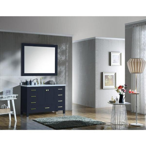 Image of Ariel Cambridge 49" Midnight Blue Modern Oval Sink Bathroom Vanity A049S-MNB