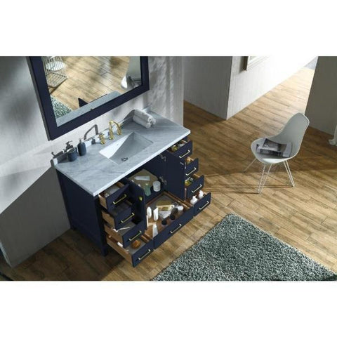Image of Ariel Cambridge 49" Midnight Blue Modern Rectangle Sink Bathroom Vanity A049S-CWR-MNB