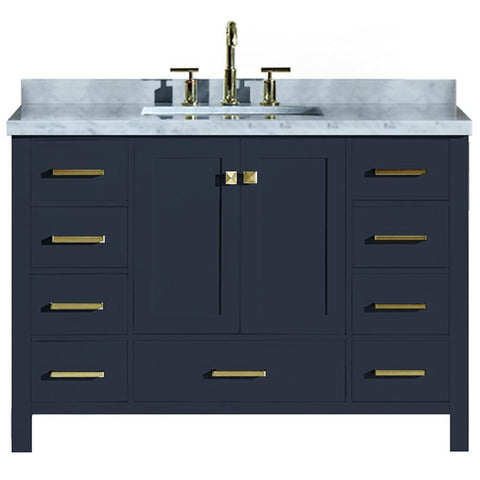 Image of Ariel Cambridge 49" Midnight Blue Modern Rectangle Sink Bathroom Vanity A049S-CWR-MNB