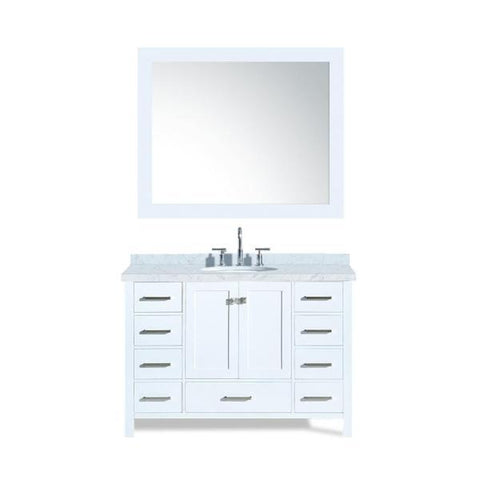 Image of Ariel Cambridge 49" White Modern Oval Sink Bathroom Vanity A049S-WHT