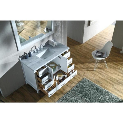 Image of Ariel Cambridge 49" White Modern Rectangle Sink Bathroom Vanity A049S-CWR-WHT