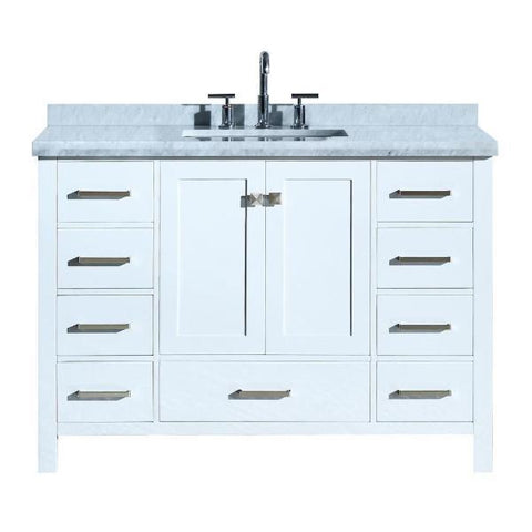 Image of Ariel Cambridge 49" White Modern Rectangle Sink Bathroom Vanity A049S-CWR-WHT