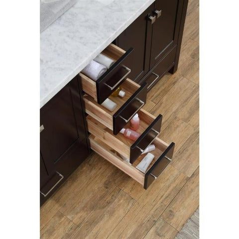 Image of Ariel Cambridge 55" Espresso Modern Double Rectangle Sink Vanity A061D-CWR-ESP