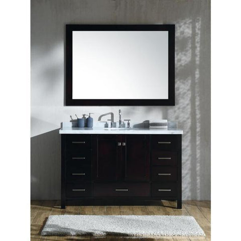 Image of Ariel Cambridge 55" Espresso Modern Oval Sink Bathroom Vanity A055S-ESP