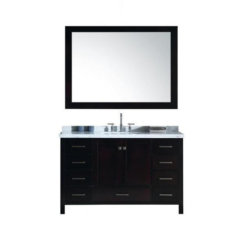 Image of Ariel Cambridge 55" Espresso Modern Rectangle Sink Bathroom Vanity A055S-CWR-ESP