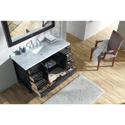 Image of Ariel Cambridge 55" Espresso Modern Rectangle Sink Bathroom Vanity A055S-CWR-ESP